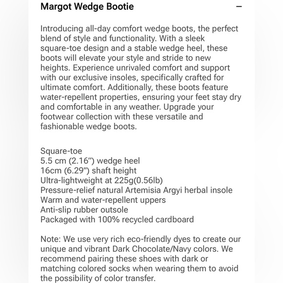 Vivaia Margot Wedge Booties Square Toe Water Repellant Black Size 42 US 10.5 - Picture 7 of 7